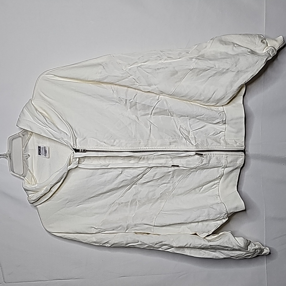 PINK Victoria Secret Everyday lounge perfect full zip bat wing white hoodie sz S